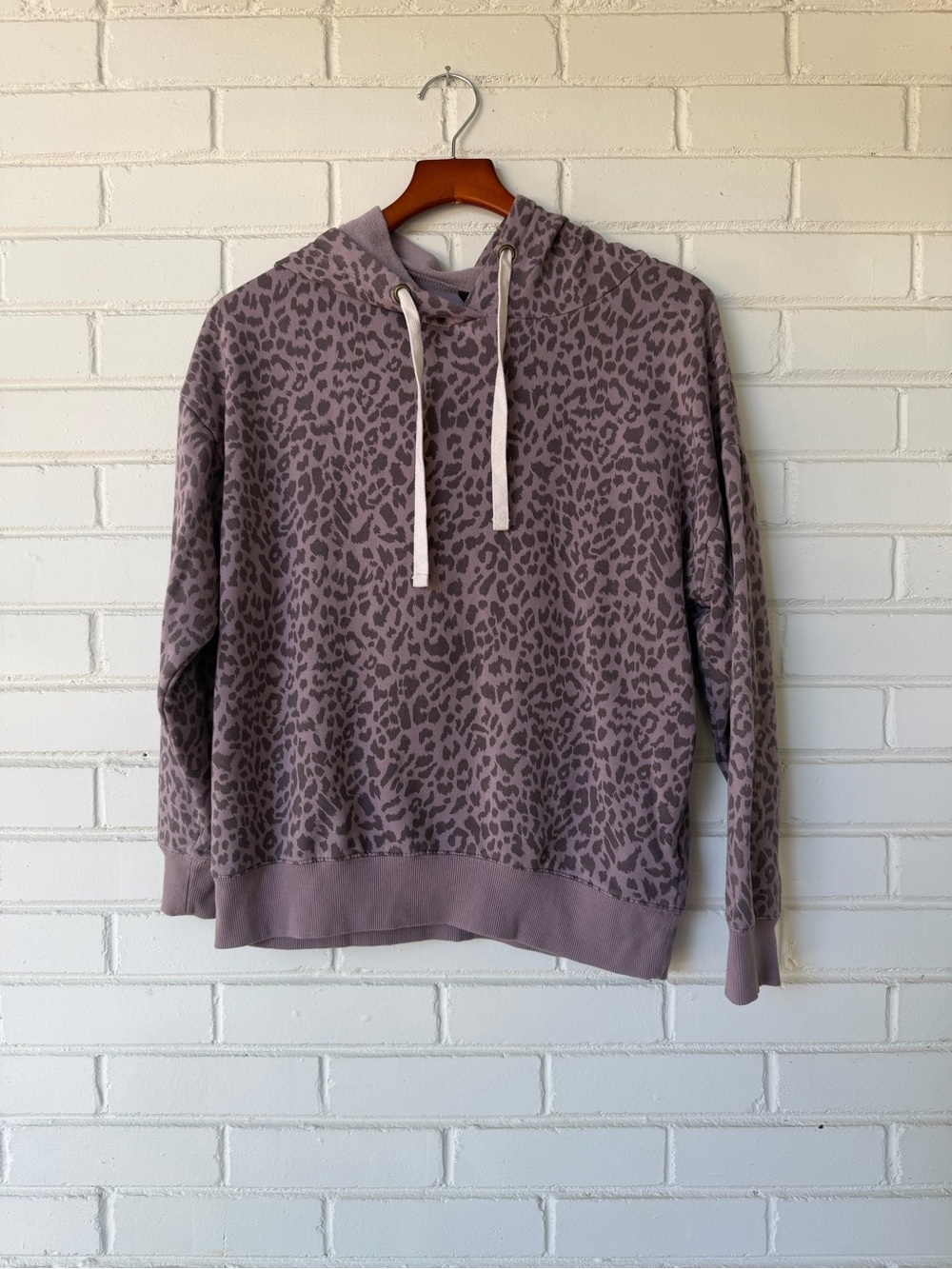 Buffalo David Bitton Mauve Leopard-Print Hooded Pullover